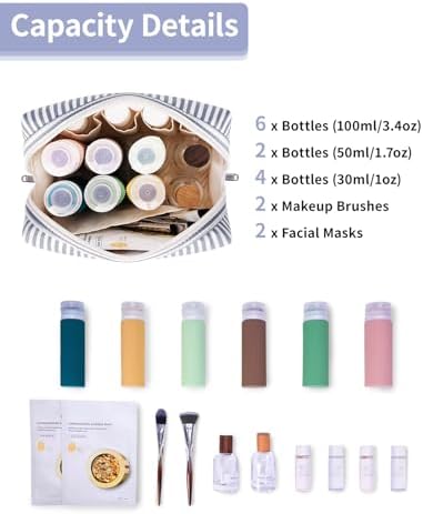 Narwey Makeup Bag Travel Toiletry Bag, Cosmetic Bag - Image 3