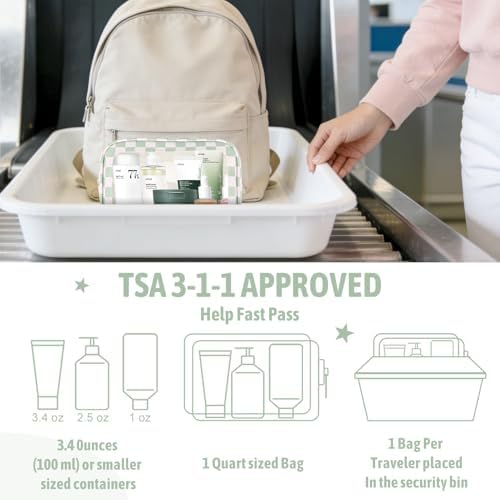 YOPCDJ 3PCS Clear Toiletry Bag, TSA Approved Travel Makeup Pouch - Image 6