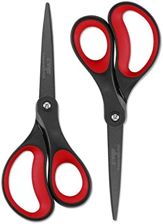 LIVINGO Scissors All Purpose Heavy Duty 8" Office Titanium Non Stick 2 Pack by LIVINGO