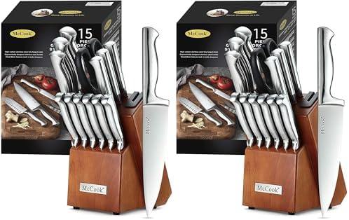 McCook® Knife Sets, German Stainless Steel Kitchen Knife Block Sets by McCook