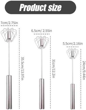 Stainless Steel Egg Whisk, 2025 Upgrade Hand Push Whisk Blender - Image 4