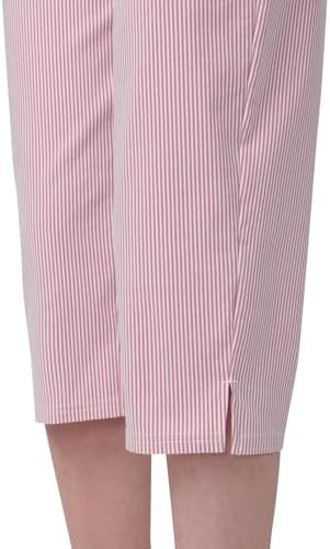 HUE Women's Stripe Pull on Pants Cigarette Skimmer Length and Pedal Pusher - Image 5