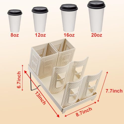 Tirifer Cup and Lid Holder, Disposable Paper Cup Dispenser - Image 6