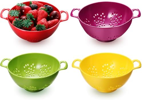 Baderke 4 Pack Mini Colander Plastic Berry Strainer by Baderke