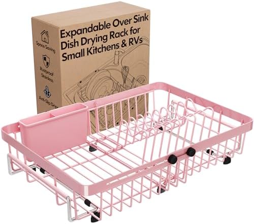 MAJALiS Pink Expandable Dish Drying Rack Over The Sink by MAJALiS