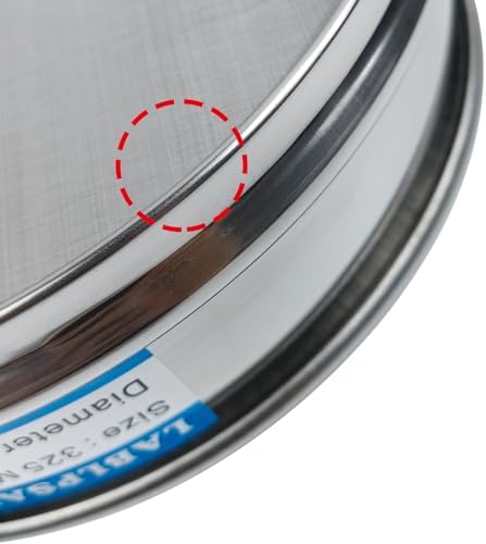 325 Mesh Lab Sieves 8" Diameter 304 Stainless Steel Wire Cloth Test Sieve - Image 3