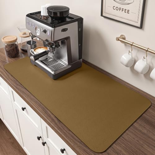 PoYang 31.5x17 Inch Coffee Mat, Extra Large Dish Drying Mat by PoYang