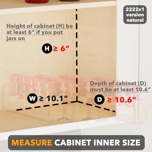 SpaceAid Bamboo Pull Out Spice Rack Organizer - Image 4