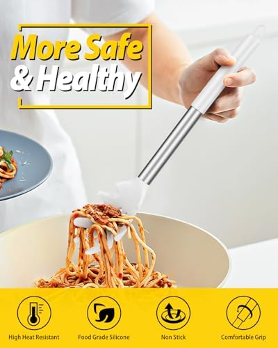 BUNDLEPRO Silicone Soup Ladle and Pasta Spoon Set, 2 Pack - Image 3