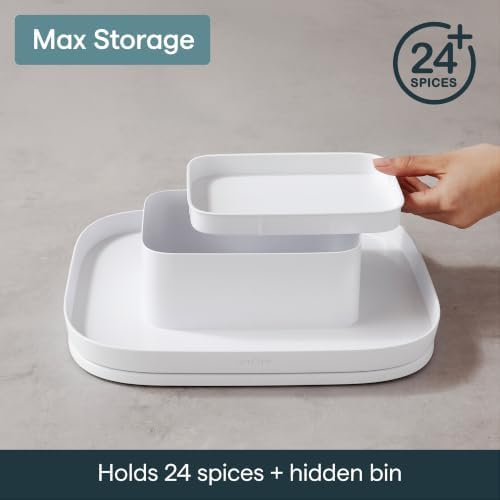 YouCopia MagicTrack Spice Turntable, 2-Tier Rectangle Lazy Susan Organizer - Image 5