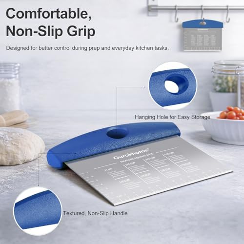 Ourokhome 2 Pack Bench Scraper Dough Cutter, Stainless Steel Dough Scraper - Image 5