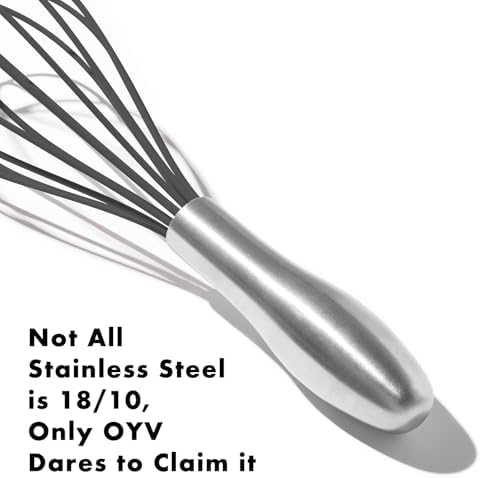 OYV 10-Inch Black Silicone Whisk, Non-Scratch, 18/10 Stainless Steel Handle - Image 6