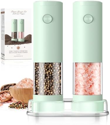 Electric Salt and Pepper Grinder Set Automatic Battery Pepper Mill Shakers by ioion