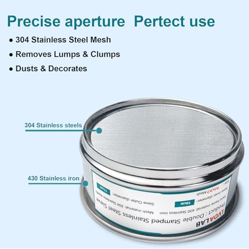 4" 304 Stainless Steel Lab Sieve, 1600 Mesh Screen Sifter - Image 5