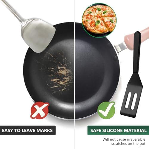 【2 Pack】Kunovo Small Spatula for Nonstick Cookware Mini Spatulas for kitchen Use - Image 4
