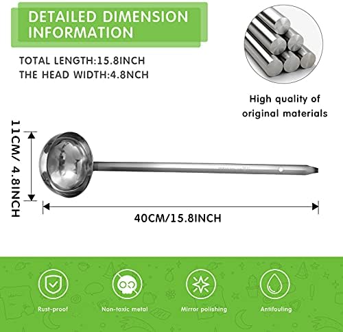 Meekoo 3 Pcs Stainless Steel Ladles Soup - Image 2