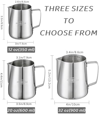 20oz Milk Frothing Pitcher, 304 Stainless Steel Latte Jug - Image 2