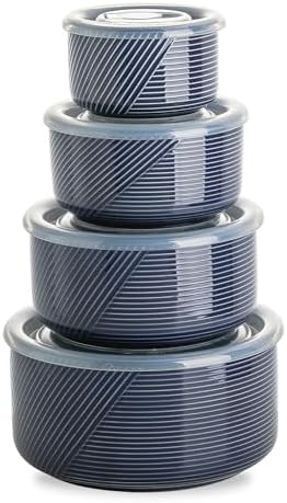 Ceramic Nesting Bowls with Lids by Adewnest