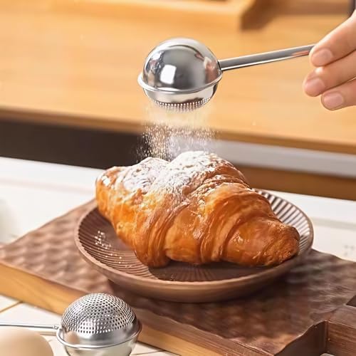2Pcs Flour Sifter for Baking, One-hand Operation Sugar Shaker Stainless Steel - Image 7