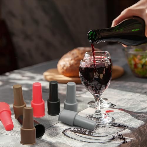 8Pcs Silicone Wine Stopper for Wine Bottles, Reusable Sparkling Wine Bottle - Image 7