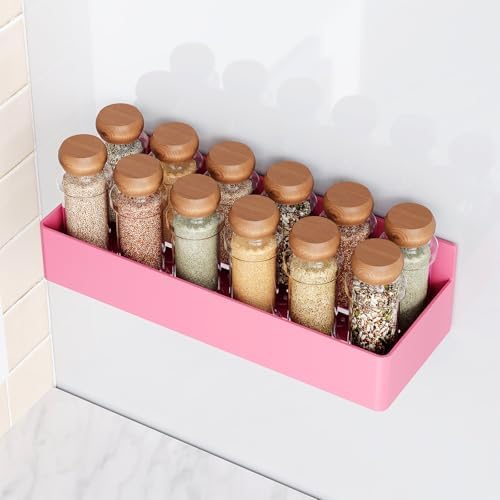 Mystozer Magnetic Spice Rack for Refrigerator Pink, 4 Pack - Image 2