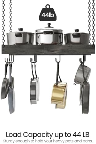 CHOEZON Hanging Pot Rack, Ceiling Mounted Pot Hanger, Vintage Pot Rack - Image 5