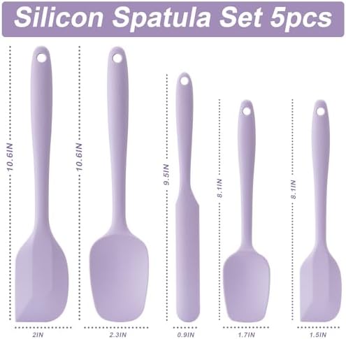 Silicone Spatula Set, 5 Piece Food Grade Rubber Spatulas - Image 2