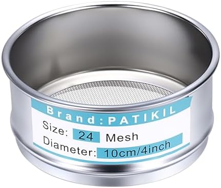 PATIKIL 24 Mesh Lab Sieve, 3.9" Diameter Sifting Screen 304 Stainless Steel by PATIKIL