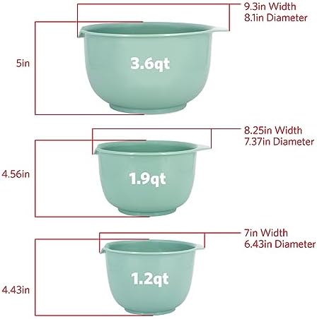 Glad Mixing Bowls with Pour Spout, Nesting Design Saves Space | Non-Slip - Image 3