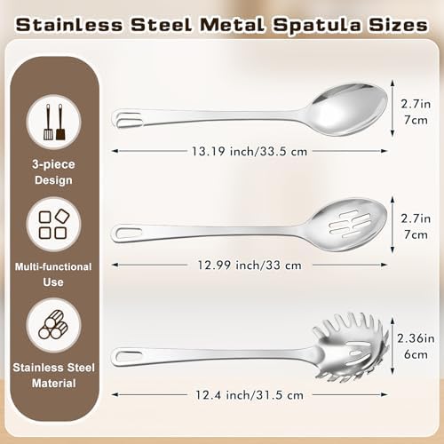3 Pcs Stainless Steel Cooking Utensils Set, Heat Resistant Kitchen Utensils - Image 7