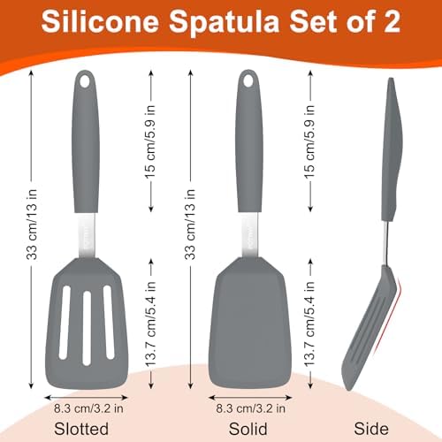 2 Pack Silicone Kitchen Spatula Set, 600°F Heat Resistant - Image 2