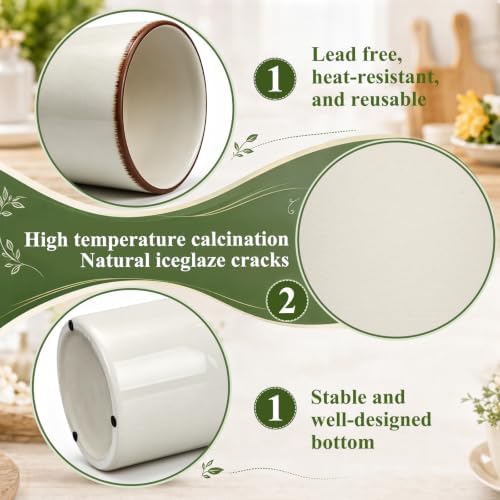 Minimalist Ceramic Utensil Holder White 6.9" - Image 3