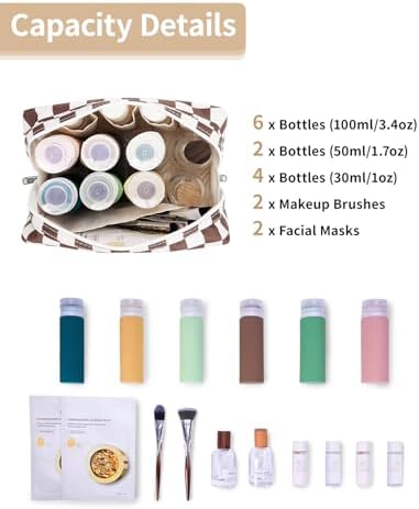 Narwey Makeup Bag Travel Toiletry Bag, Cosmetic Bag - Image 3