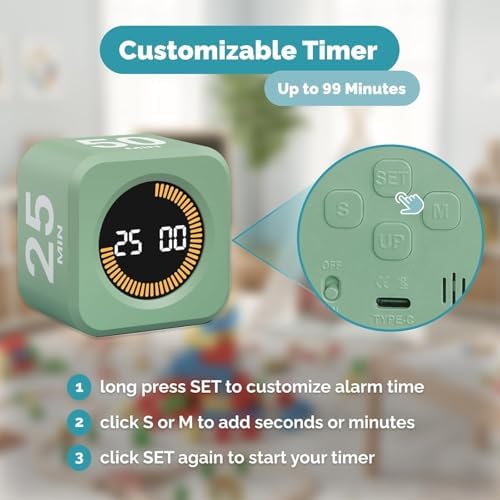 KADAMS Pomodoro Cube Timer Productivity Visual Timer - Image 6