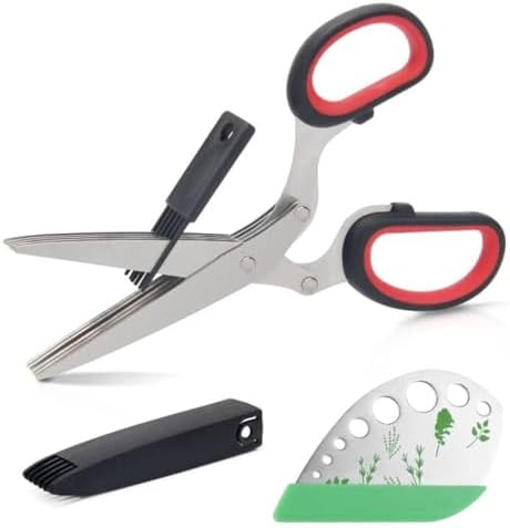 Luxiv Herb Scissors And Stripper Set, 5-Blade Stainless Steel Kitchen Tools by LuxivLLC