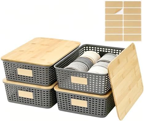 Bagnizer 4 Pack Plastic Storage Bins by Bagnizer