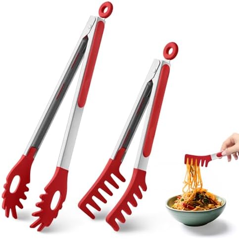 2 PCS Pasta Tong Spaghetti Tongs by HE-SANQI