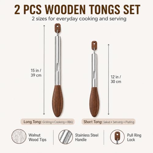 Wooden Tongs for Cooking - Image 2