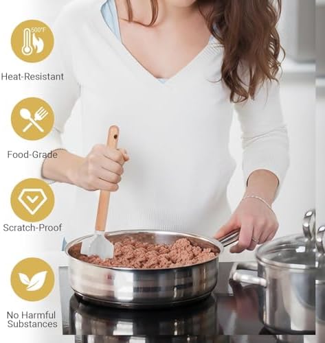 Meat Masher Stainless Steel Meat Chopper, 6-Blade Ground Beef Chopper Tool - Image 4