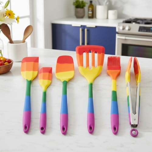 Cooking With Pride Non-Stick Slotted Turner, Heat-Safe Silicone With Iron Core - Image 5