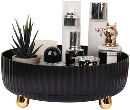 360 Rotating Makeup Perfume Organizer Skincare Tray, Large Black by Anyoifax