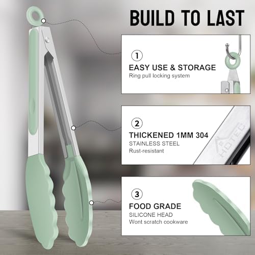 HOTEC Stainless Steel Kitchen Tongs - Image 3