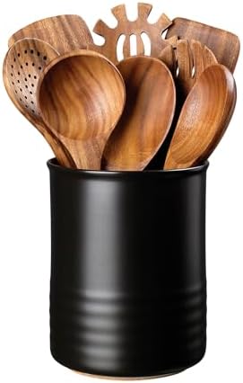 ABRUTY Utensil Holder, 6.7" Ceramic Kitchen Utensil Crock by ABRUTY