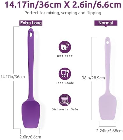 U-Taste 14" Long Silicone Spoonula, 600°F High Temp Spoon Spatula - Image 2