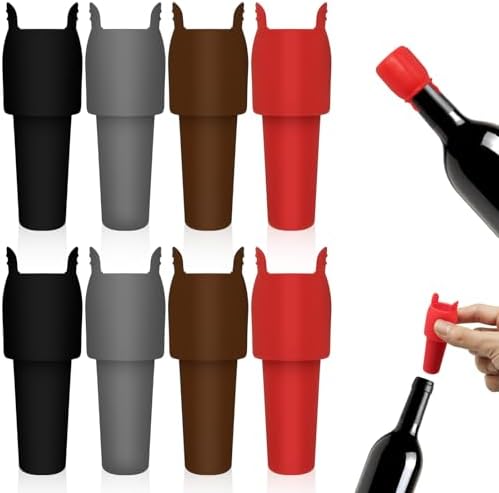 8Pcs Reusable Sparkling Wine Bottle Stoppers, Silicone Wine Seal Stoppers by Unknown