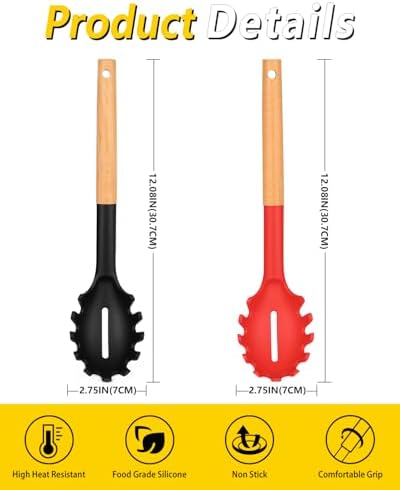 Silicone Pasta Fork, Pasta Spoon Server - Image 2