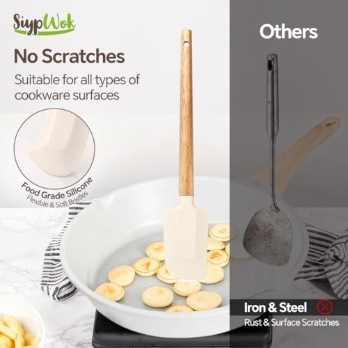Silicone Spatula Set, Food Grade Rubber Spatula-5 Piece Nonstick Rubber Spatulas - Image 4