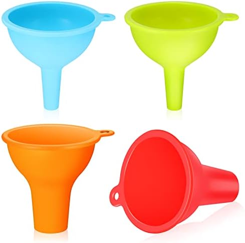 Silicone Funnels 4 Pieces Wide Mouth Funnel Small and Large by Romooa