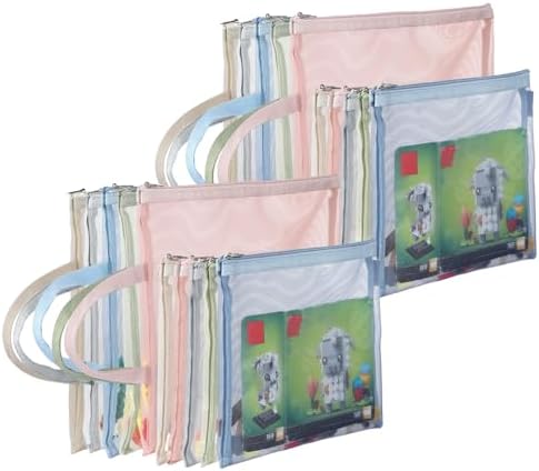 20 Pack Colored Mesh Zipper Pouch Bags, Toy Storage and Organization by TrueLux