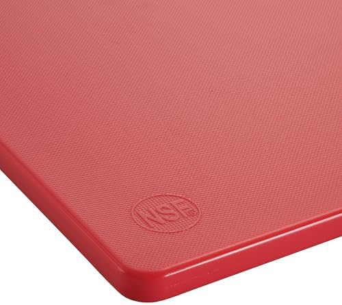 Winco 12" x 18" Red Heavy-Duty Cutting Board - Image 2